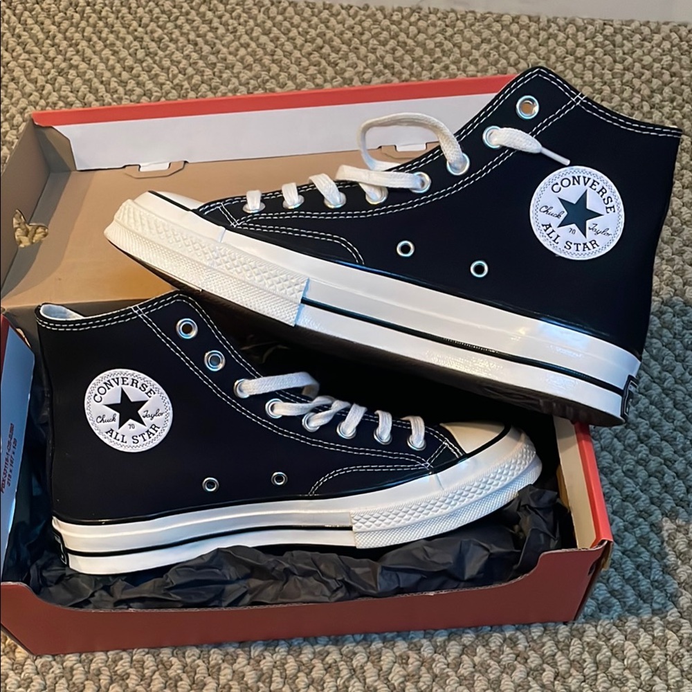 Converse Black High-Top Sneakers with White Accents